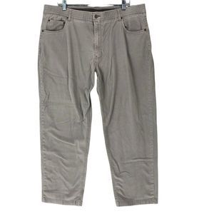 Comfort Casual Mens Pants 40 Gray Straight Chino Jeans 5-pockets Elastic Waist